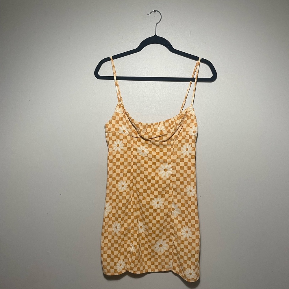 Daisy Checkered Mini Slip Dress